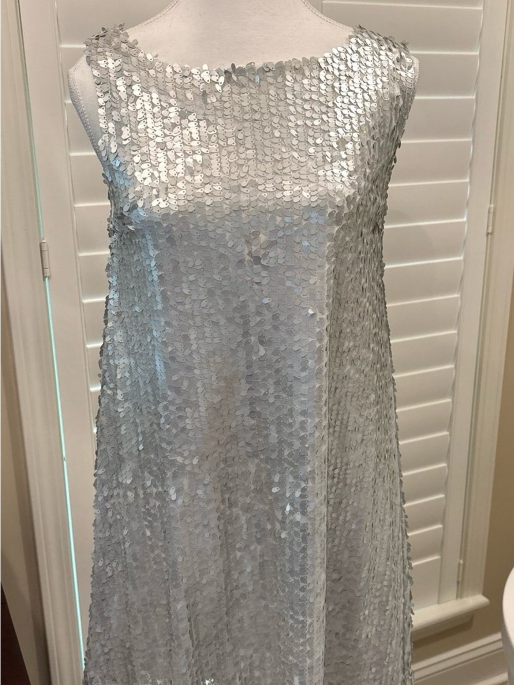 Silver Sequin Mini Dress